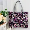Bolso de Lona Nuevo Estampado, Gran Capacidad, Bolso Tote Estilo Coreano, Bolso de Tela Floral Artística para Estudiantes, Bolso de Hombro para Mujer