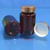Botella Spot Marrón PET 100ML Producto para el Cuidado de la Salud Tapa Dorada Botella de Plástico Botella para Pastillas Caramelos Botella para Cápsulas de Vitaminas