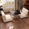 Vista Cuadrada Transfronteriza de Montañas y Nubes Ventana Flotante Mesa y Sillas Sala de Estar Combinación de Tatami Madera Maciza Dormitorio de Diseñador Mesa de Café Pequeña