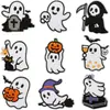 Patch Bordado Fantasma de Halloween Patch Lápide Patch de Fantasia de Feriado Bruxa Fantasma Emblema Bordado Morcego Patch Bordado