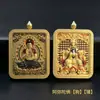 Thangka bestia devoradora de oro chapado en oro cinco maestros ocho santos patronos zorro de nueve colas zorro hada colgante thangka tridimensional de doble cara colgante