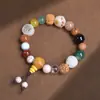 Fornecimento de fábrica pulseira de raiz de bodhi de jade branco com lótus esculpido pulseira de círculo único de semente original pulseira de lótus de semente de bodhi para homens e mulheres