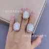 Anillo de perla barroca natural personalizado de nicho francés Anillo de superficie de huevo de color retenido con turmalina incrustada nuevo transfronterizo europeo y americano