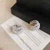 Aretes de Clip de Múltiples Capas con Perlas Estilo Francés para Mujeres Sin Perforaciones, Brazaletes de Oreja Modernos y Sencillos, Aretes de Perlas con un Diseño Único