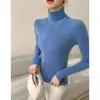 Ropa de Primera Línea Suéter de Cachemir para Mujer de Cuello Alto Sin Costuras Otoño e Invierno Nuevo Top Camiseta Base de Punto Versátil