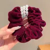 Scrunchie Vermelho Estilo Coreano para Mulheres, Elástico de Cabelo de Alta Qualidade e Fashion, Novo Elástico Tendência Estilo Ins com Bolinhas