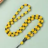 Colar Cordão de Corrente de Contas de Vidro Tecido à Mão para Mulheres, Cordão Pingente de Corrente para Suéter, Acessório de Cordão Longo Simples Versátil para Pendurar