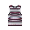 Ropa de Mujer al por Mayor Transfronteriza Estilo Europeo y Americano Verano 2026 Nueva Moda Versátil sin Mangas Rayado Tejido Chaleco 3991010