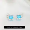 Colgante de Zirconia Cuadrada tipo Diamante Chapado en Oro de 14K que Conserva el Color, Colgante de Lazo, Pulsera de Cristal Hecha a Mano para Bricolaje, Accesorios para Collares