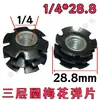 Tuerca Sunflower Imperial 1/4 Tubo Redondo de Tres Capas, Tuerca para Estante, Conector de Tubo Interior, Tuerca para Muebles