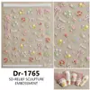 Redanco5D Em relevo Ins Popular Desenho Animado Adesivos de Unha Flor Fofa Laço Adesivos de Unha 3D Dr1766