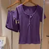 Pijama Morado de Puro Deseo con Mangas Cortas y Shorts para Mujer 2026 Nuevo Estilo de Verano Chica Atrevida Puede Salir a Usar Conjunto de Ropa para el Hogar Ajustado para Mujer