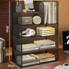 Prateleira de armazenamento de mesa, estante pequena vertical de várias camadas para mesa, armário de armazenamento de arquivos para estação de trabalho de escritório, estante de livros para casa