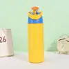 Novo copo térmico esportivo para estudantes, copo com canudo de uso duplo na cor macaron, modelo popular de comércio exterior, copo de água portátil para viagens ao ar livre