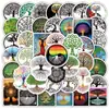 50 Pegatinas de Tótem Árbol de la Vida Graffiti Transfronterizas Impermeables para Maleta, Cuaderno, Patineta, Planificador, Botella de Agua