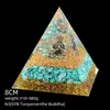 Pirámide de Cristal Natural de 8 cm Decoración Creativa para el Hogar Adorno Artesanal Bola de Cristal Envuelto en Resina Pirámide de Resina