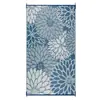 Tapete Personalizável Azul Jacquard para Pátio Externo, Lavável e de Secagem Rápida, Adequado para Camping em RV, Dupla Face e Durável, Tapete de Praia