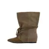 Botines planos de punta fina retro de moda para mujer, nueva colección otoño 2026, con diseño de correa cruzada, versátiles y estilizan, botines cortos estilo western