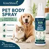 O spray corporal KineShineX para cães e gatos limpa, desodoriza, refresca a pelagem e proporciona cuidado suave, adequado para uso diário.