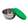 Caixa de Molho de Aço Inoxidável 304 de 50ml Recipiente para Salada Ketchup Condimento com Tampa de Silicone Caixa de Molho Portátil para Bento