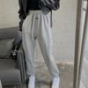 Moda Primavera e Outono 2026 Simples Versátil Cor Sólida Forrado com Fleece Modelador Casual Jogger Calças Harem Quentes Calças de Moletom Esportivas para Mulheres