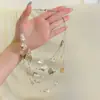 Collar de Perlas Estilo Ins para Mujer, Diseño Versátil de Nicho, Cadena de Clavícula de Lujo Ligero de Gama Alta con Colgante de Corazón, Joyería al por Mayor