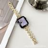 Adequado para Apple Watch Diamond Lightning pulseira de metal iwatch7/8/6 pulseira de liga de moda universal