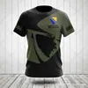 Patrón del Emblema Nacional Bosnio Impresión 3D Transfronterizo Nuevo Camiseta Casual de Manga Corta para Hombre Venta Directa de Fábrica Suministro