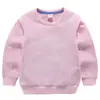 Sudadera Infantil 2026 Nueva Colección de Primavera Color Sólido para Niños Estilo Coreano Cuello Redondo Tops para Niños Pequeños Ropa de Primavera de Manga Larga para Niñas