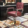 Silla Retro Pomada para Hombre Salón de Barbería Peluquería Silla Reclinable Afeitado Facial Permanente Coloración Asiento de Peluquería