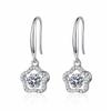 Brincos transfronteiriços S925 brincos de prata esterlina femininos Mosan diamante flor de ameixa gancho de orelha inteligente 1 quilate brincos de moissanite atacado