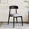 Silla de comedor de madera maciza, taburete para el hogar, respaldo nórdico, simple, moderna, de Internet, estilo rojo, crema, mesa y silla de comedor blancas.
