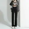 Jeans Rectos Versátiles Estilo Americano para Mujer, Nuevo Estilo Otoño e Invierno, Pantalones Anchos Sueltos, Pantalones de Cintura Alta hasta el Suelo