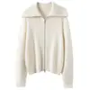 Cárdigan de Cachemira Holgado con Doble Cremallera para Mujer, Nuevo Color Sólido para Otoño/Invierno 2026, Abrigo de Punto con Doble Cremallera