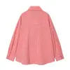 Comercio Exterior 2026 Primavera Nueva Moda Femenina Estilo Europeo y Americano Casual Holgada Camisa de Cuello Alto a Rayas con Decoración de Lazo
