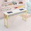 Aspirador de Pó de Alta Potência Leve de Luxo, Conjunto de Mesa e Cadeira para Manicure, Mesa Dupla em Mármore Sintético, Mesa Popular Online, Conjunto Econômico para Salão de Unhas