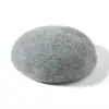 Boina 100% Cachemira Pura para Mujer, Versátil Cálida Otoño e Invierno Estilo Francés, Circunferencia de Cabeza Grande, Adelgazante, Gorro de Punto Grueso de Color Sólido
