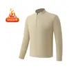Processamento de Vestuário Personalizado: Camisetas de Manga Longa para Outono e Inverno, Blusões com Forro de Fleece para Camada Base, Tops Esportivos Casuais para Corrida com Meio Zíper