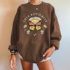 Nuevo suéter de mujer sin hombros talla europea suéter de punto con estampado de mariposa amor mariposa cuello redondo sin hombros