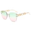 2023 Ventas Directas de Fábrica Nuevas Gafas de Sol Cuadradas sin Montura Gafas de Sol de Moda para Mujer Protección Solar para Hombre Gafas de Sol Retro Personalizadas