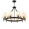 Candelabro estilo americano, candelabro moderno minimalista para sala de estar, dormitorio, comedor, candelabro de tela rústico vintage, lámpara vintage Zhongshan