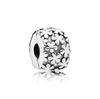 Broche Pandora de Plata de Ley 925 con Resina en Forma de Corazón de Flor de Durazno con Incrustación Completa de Diamantes, Tendencia de Moda Personalizada