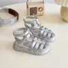 Zapatos Romanos de Caña Alta para Niños 2026 Nuevas Sandalias de Verano para Niñas con Cierre Trasero y Suela Suave Zapatos de Playa de Moda para Niñas Pequeñas