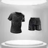Roupa Esportiva Fitness Conjunto Roupas Modeladoras Masculinas Primavera Outono Inverno Roupas Apertadas Roupa Esportiva Conjunto de Secagem Rápida Roupa de Treino