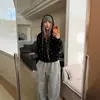 Exclusivo para ventas transfronterizas: Sudadera fina con capucha y mangas raglán de estampado completo con diseño americano, con cremallera, chaqueta versátil unisex, top corto