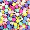 Cuentas Redondas de Agujero Grande de 6-16 mm Color Macarrón Cuentas Acrílicas Materiales para Manualidades DIY para Niños Cuentas Sueltas de Color Caramelo