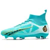 Nuevos zapatos de fútbol de caña alta transfronterizos para adolescentes, tacos largos AG y tacos para césped artificial, zapatos de fútbol de competición y entrenamiento profesional, en stock para venta al por mayor