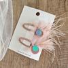 Nuevo Par de Pinzas para el Cabello de Niños con Flor de Plumas Lentejuelas Rosas Pinza de Presión Accesorios para el Cabello Tocado