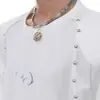 Ropa de verano para hombre, elegante y fresca, con decoración metálica y diseño tridimensional, camiseta de manga corta estilo americano, corte holgado, cuello redondo, top único