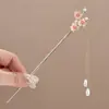 Grampo de Cabelo com Franja de Liga de Metal Estilo Antigo para Mulheres, Acessórios para Cheongsam e Dinastia Han, Grampo de Cabelo, Novo Grampo de Cabelo Chinoiserie, Penteado Elegante